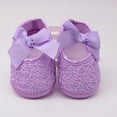 thumbnail image 2 of Dpytoraw Newborn Baby Girl Soft Shoes Soft Soled Non-slip Bowknot Footwear Crib Shoe Baby Walking Shoes Size Purple 11, 2 of 4