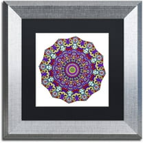 Trademark Fine Art "The Sigh Mandala" Canvas Art by Kathy G. Ahrens, Black Matte, Silver Frame