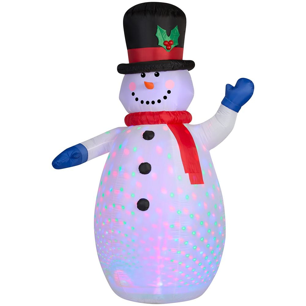 52.36 in. W x 35.83 in. D x 77.95 in. H Projection Inflatable Snowman