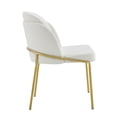 thumbnail image 4 of Dining Chairs Set of 2, Modern Upholstered Kitchen Chair with Metal Legs, Armless Chairs for Kitchen and Dinning Room, Antique White, 4 of 9