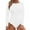 White, variant on Women Solid Round Neck Long Sleeve Button Jumpsuit Slim Bodysuit Jumpsuits