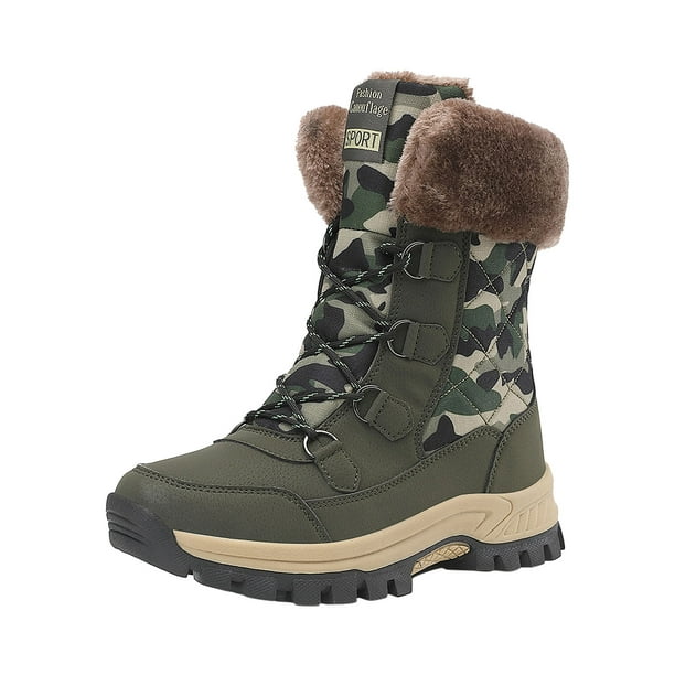 hoksml Womens Boots Thick Soled Fall/winter New Plush Insulation