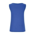 thumbnail image 5 of Women's Side Buttons Pleated Tank Tops Asymmetric Neck Sleeveless Slim Fit Solid Tees Blue,L, 5 of 6
