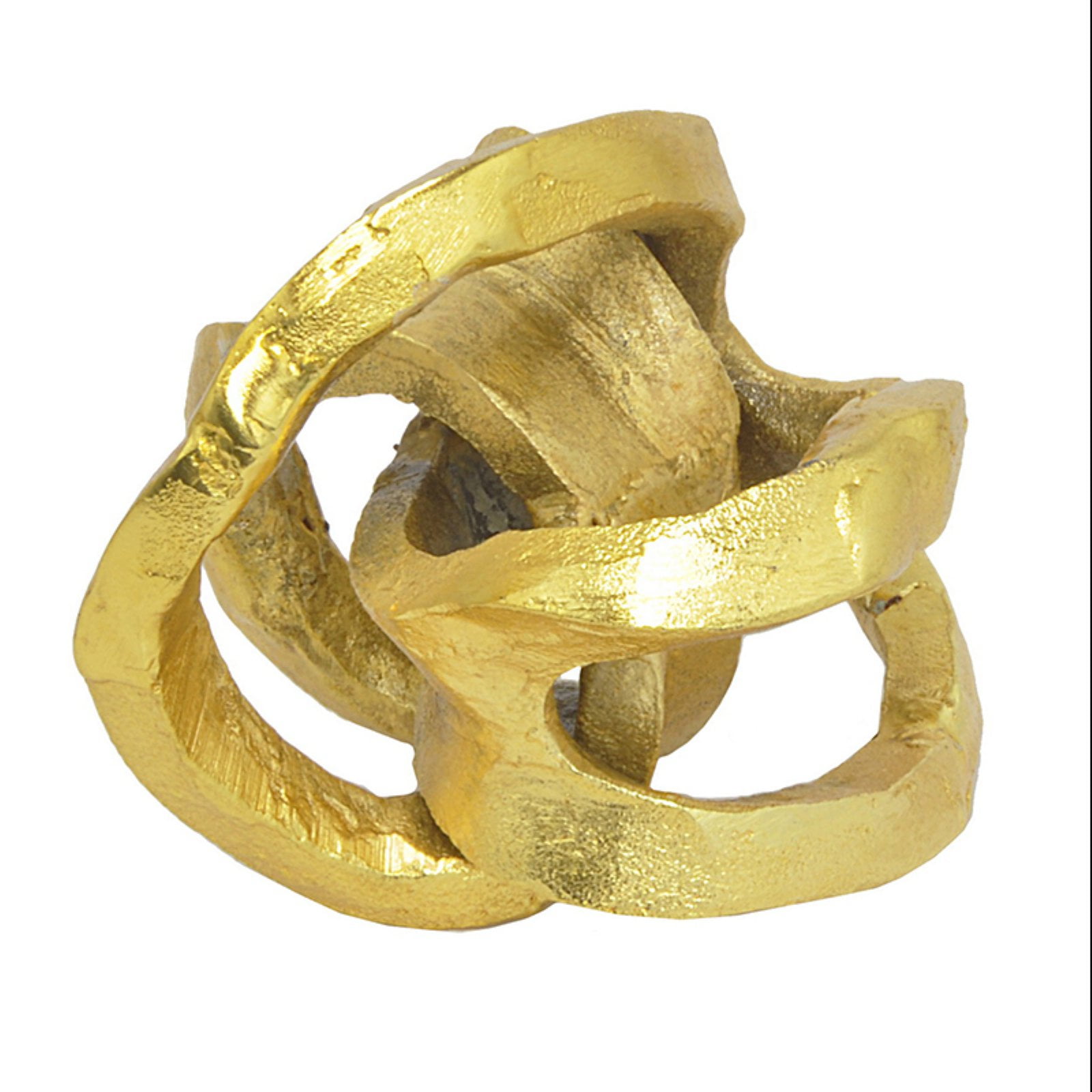Three Hands Gold Metal Knot sculpture