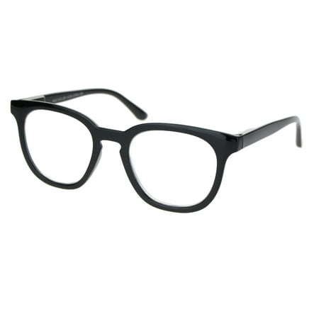 Retro Hipster Plastic Horned Rim Mod Fashion Reading Glasses Black +2.75