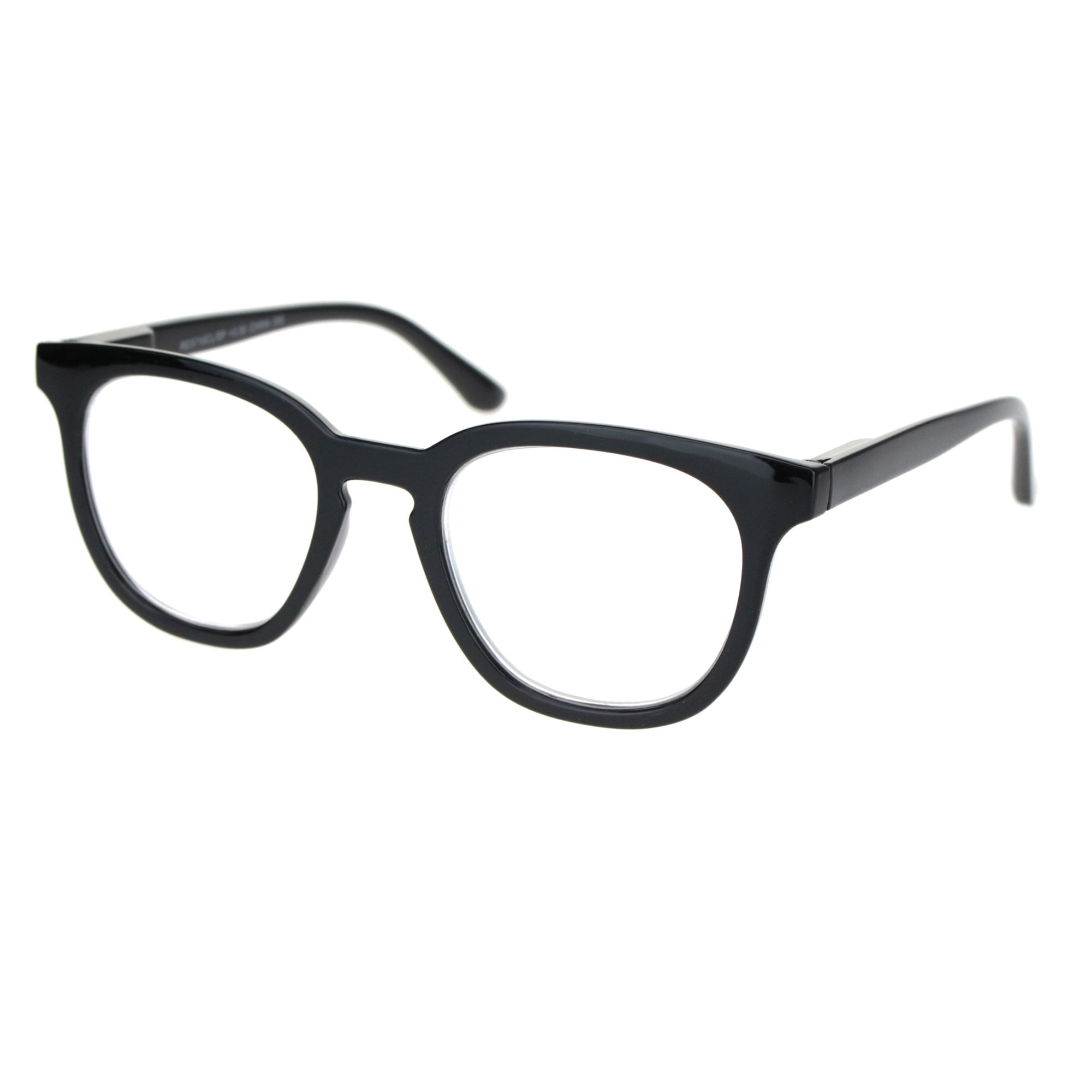 Retro Hipster Plastic Horned Rim Mod Fashion Reading Glassess Black +4.0
