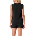 thumbnail image 3 of Conjunto de lounge para mujer INSPIRE CHIC Pjs Top de tanque y pantalones cortos V cuello de punto Pijama Set L Negro, 3 of 6