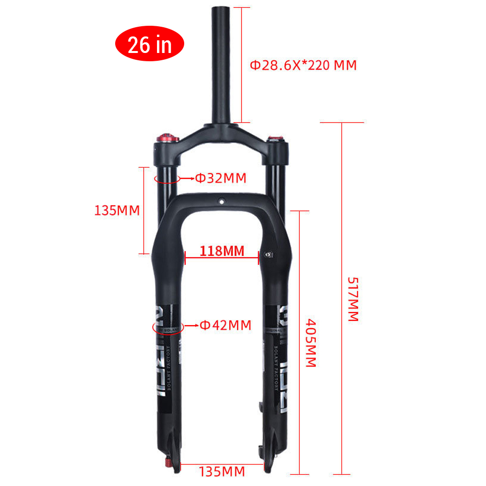 20/26 Inch Fat Tire Suspension Fork, BOLANY Snow Beach Bike Fork ...