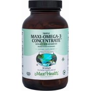 Maxi Health - Triple Omega-3 Fish Oil + Vitamin D3 - Heart & Brain Health - 90 Softgels - Kosher