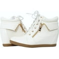 thumbnail image 1 of Lucky Top Peter-30K Girls Kids Fashion Leatherette Lace-Up High Top Wedge Sneaker Bootie WHITE 9, 1 of 4