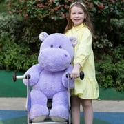 MaoGoLan Giant Hippopotamus Stuffed Animals 36 Purple Oversized Stuffed Hippo Toy Hippo Plush Toy