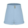 thumbnail image 6 of Mwjwdo Girls Ruffled Paperbag Elastic Waist Summer Shorts Comfy Casual Wide Leg Shorts with Pockets for 5-15 Years Blue 7 Years, 6 of 7