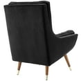 thumbnail image 3 of Modern Contemporary Urban Design Living Room Lounge Club Lobby Tufted Accent Chair, Velvet Fabric, Black, 3 of 6