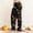 Black, variant on Pink Womens Jogger Pajamas Pants Spooky Season, Cozy, Fleece, Cute, Warm, Loose, Fall Pajama Pants, Sleepwear, Pjs Pants, High Waisted, Comfy, Winter Clothes S