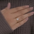 thumbnail image 2 of 14K Yellow Gold Finish Silver Round Cut Diamond Wedding Bridal Ring Set, 2 of 6