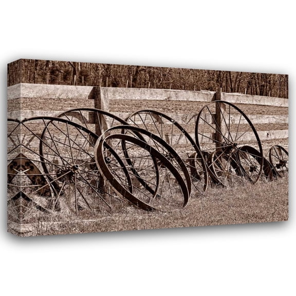 C. Thomas McNemar 18x13 Gallery Wrapped Canvas Wall Art Titled - Antique Wagon Wheels I