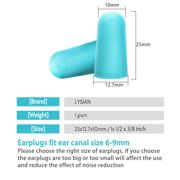 LYSIAN Ultra Soft PU Foam Earplugs for Sleeping, Snoring and Travel, 38dB Noise Reduction, 60 Pairs, Lake Blue