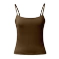 thumbnail image 6 of KHONTS Women's Basic Double Lined Scoop Neck Tanks Tops Adjustable Strap Cami Tank Summer Sleeveless Tops Brown L, 6 of 6