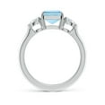 thumbnail image 2 of ANGARA Natural 2 ct Aquamarine and Diamond Three Stone Engagement Ring in 925 Sterling Silver for Women (Size-9x7mm) | March Birthstone, Anniversary, Jewelry Gift for Women | Natural Aquamarine Ring, 2 of 9