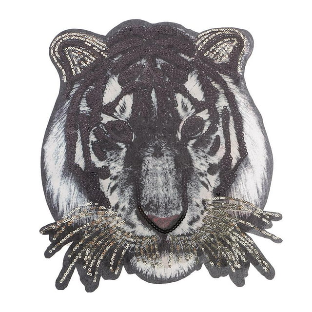 Sequined Tiger Patch Iron-On Patches Iron-On Fabric Dress Patch Applique Iron-On