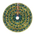 thumbnail image 2 of HongHeng Peacock Feathers Circle Christmas Tree Skirt 35 in for Christmas Decorations Skirt Rustic Xmas Holiday New Year Party Tree Mat Decor Indoor Outdoor Christmas Tree Mats, 2 of 6