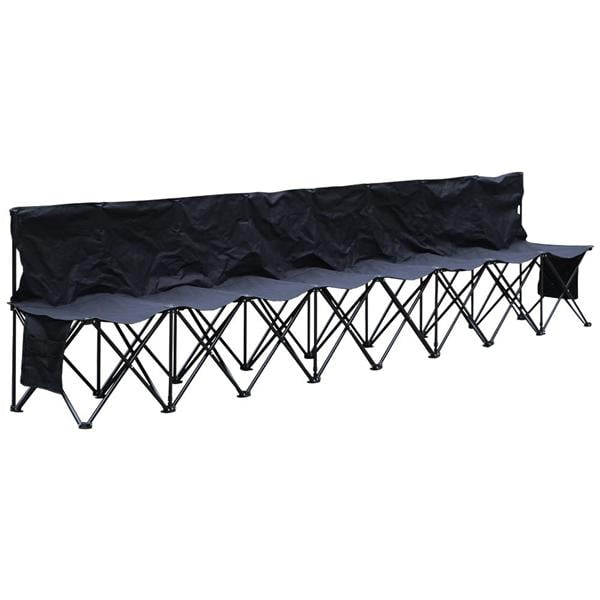 Crown Sporting Goods 8-Foot Portable Folding 6 Seat Bench with Back 
