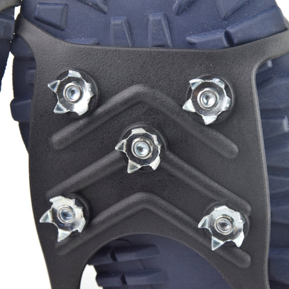 Black 8-Stud Anti-Slip Shoes Cover Snow Shoe Spikes Grips Outdoor Ice Crampon Tool