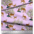 thumbnail image 3 of Soimoi Rayon Fabric Tree & Kangaroo Animal Fabric Prints by Yard 42 Inch Wide, 3 of 3