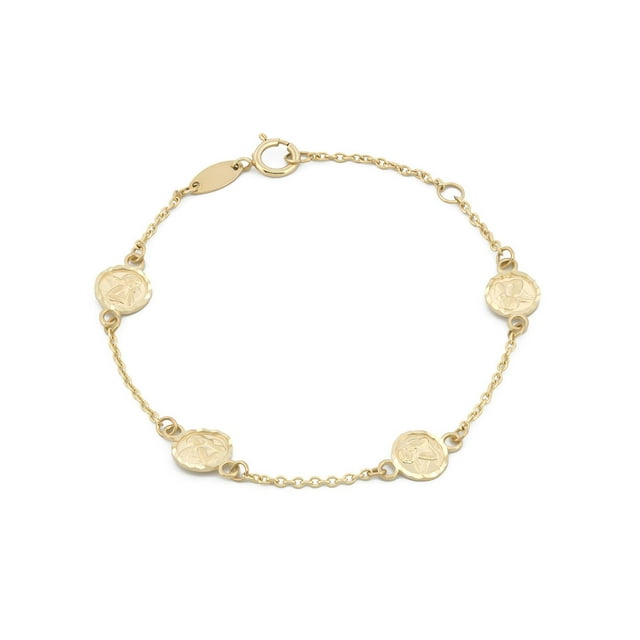 Pulsera Querubines Casa del Anillo Oro Sólido 14K 13.5 cm