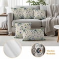thumbnail image 5 of Butterfly Plant Outdoor Pillow Covers 18x18 Set of 2,Waterproof Patio Throw Pillowcase Protectors,Green Purple Watercolor Country Leaf Decorative Pillow Shams Cushion Covers for Seat Bed Couch Sofa, 5 of 8