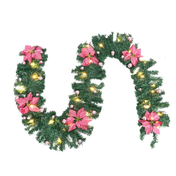 Guirnalda Decorada Preiluminada De Navidad De 2,7 M Con Luces Led Iluminadas, Adorno, Fiesta De Navidad, Decoración Del Hogar Eigraketly HA025426-04