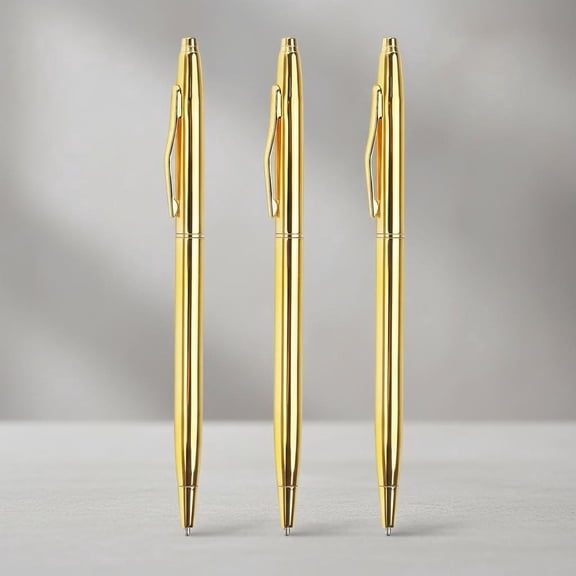 Slim Gold Ballpoint Pens Black Ink 1 mm