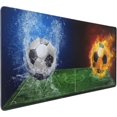 thumbnail image 6 of Extra Large Soccer Mouse Pad XXXL Mousepad Gaming Accessories Full Desk Cover Mousepad with Stitched Edge for Laptop, Computer and PC, 35.5'''' x 16'''' Extended Water and Fire Gaming Mouse Pad, 6 of 6