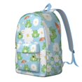 thumbnail image 4 of Green Frog Backpack – Forest Nature Style with Cartoon Frog, Flower, and Mushroom Print for Daily Use, 4 of 5
