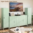thumbnail image 4 of Locking Storage Cabinet 59" H Metal Storage Cabinet with Door and Adjustable Shelves for Kitchen Pantry Home Office Bathroom School Dormitory (Green), 4 of 17