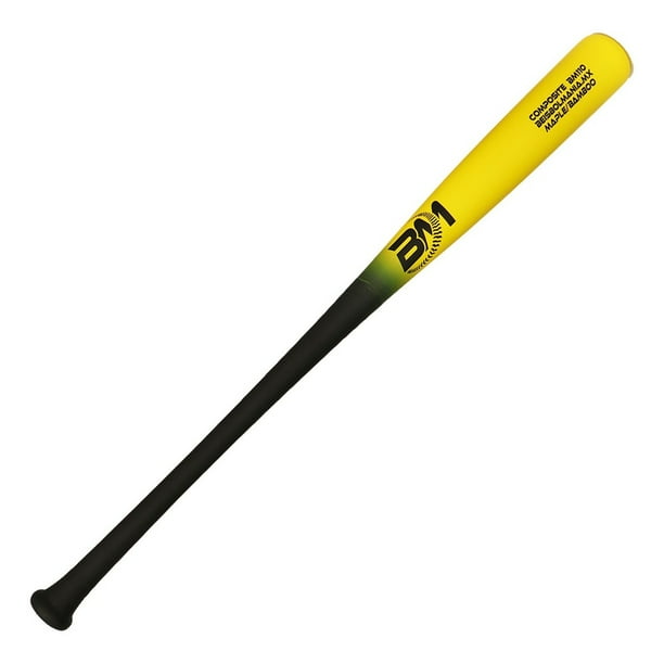 Beisbolmania Bat Beisbol Compuesto Maple Bamboo BM110 Juvenil 30 Negro con Amarillo