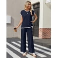 thumbnail image 3 of Ekouaer Womens Matching Sets Knit Sweater Sets 2 Pieces Outfits Pullover Tops Wide Legs Pants Lounge Set, 3 of 7