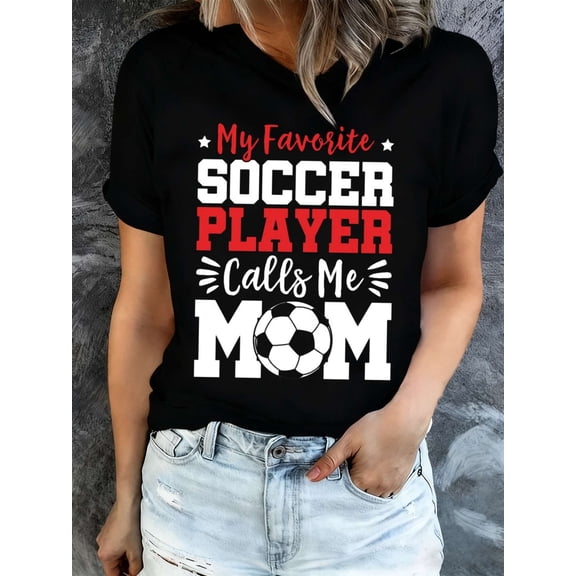 Retro Soccer Mom T-Shirt Funny Sports Mother Gift Short Sleeve Graphic Tee for Women Game Day Apparel