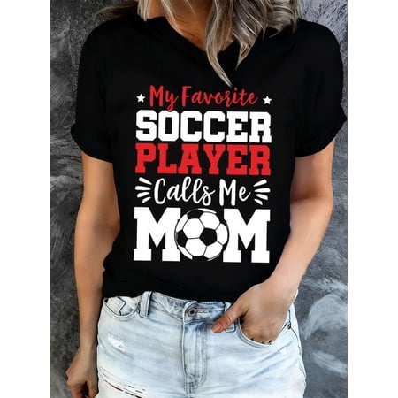 Retro Soccer Mom T-Shirt Funny Sports Mother Gift Short Sleeve Graphic Tee for Women Game Day Apparel
