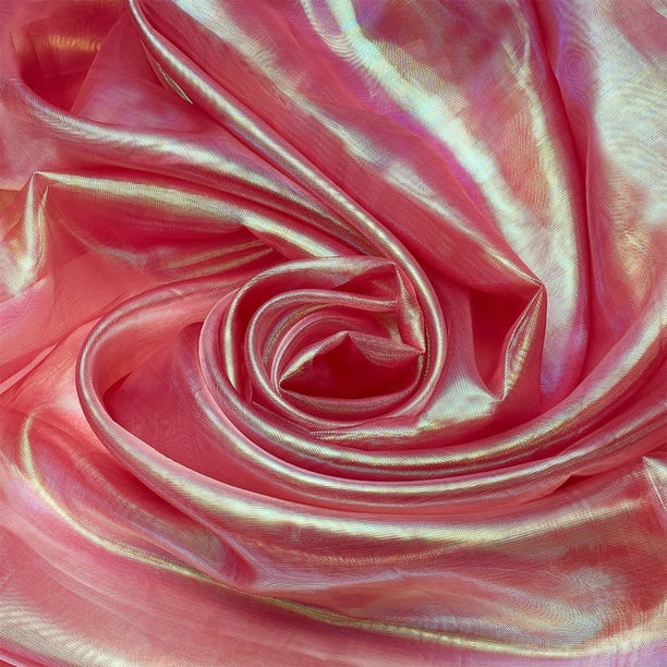 Tela de organza de 3,3 yardas, encaje degradado arcoíris, gasa holográfica iridiscente