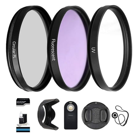 Image of 55mm UltraPro Professional Filter Bundle for Lenses with a 55mm Filter Size - Includes Filters Remote Lens Hood & More
