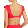 thumbnail image 2 of Trina Turk Women's Getaway Tie Front Solids Cap Sleeve Swim Bikini Top-Red / 8, 2 of 3