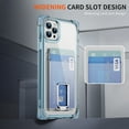 thumbnail image 4 of Wallet Case for iPhone 12/12 Pro, with Card Holder Slot Built-in Kickstand Shockproof Slim Hard Back Cover Soft TPU Bumper Translucent Clear for iPhone 12/12 Pro, Blue, 4 of 8