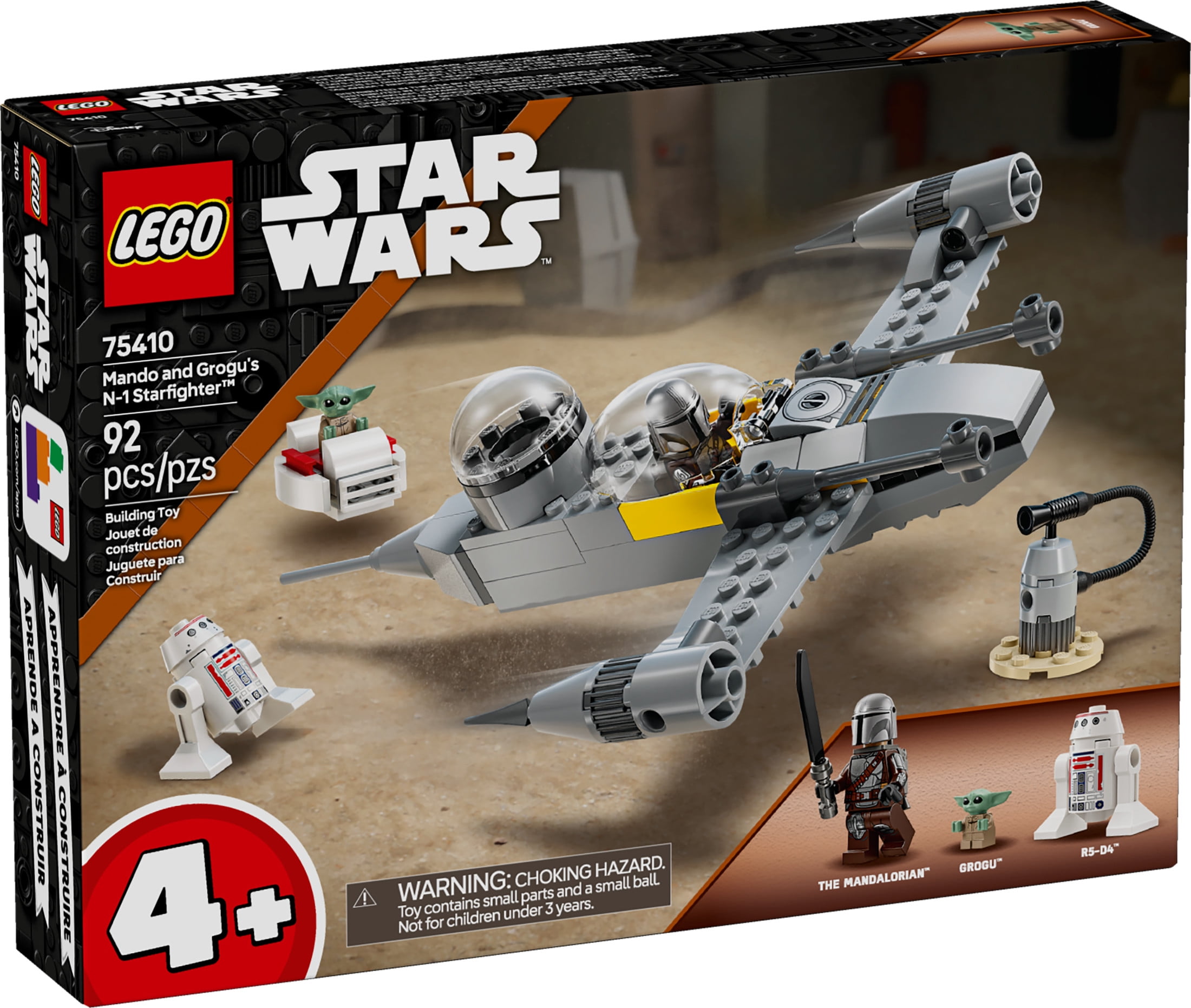 LEGO Star Wars: The Mandalorian Mando and Grogu's N-1 Starfighter Toddler Building Toy - Star Wars Baby Yoda Toy for Kids, Boys & Girls, Ages 4+ - Educational Preschool Toy Gift for Birthdays - 75410