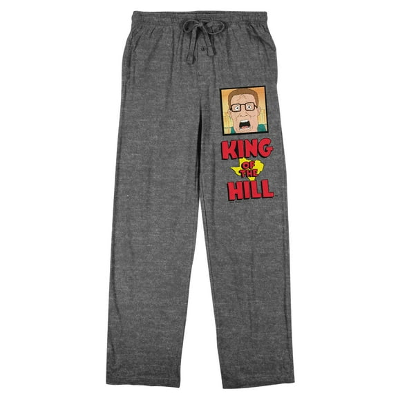 King Of The Hill Hank Hill & Logo Men's Gray Heather Sleep Pajama Pants
