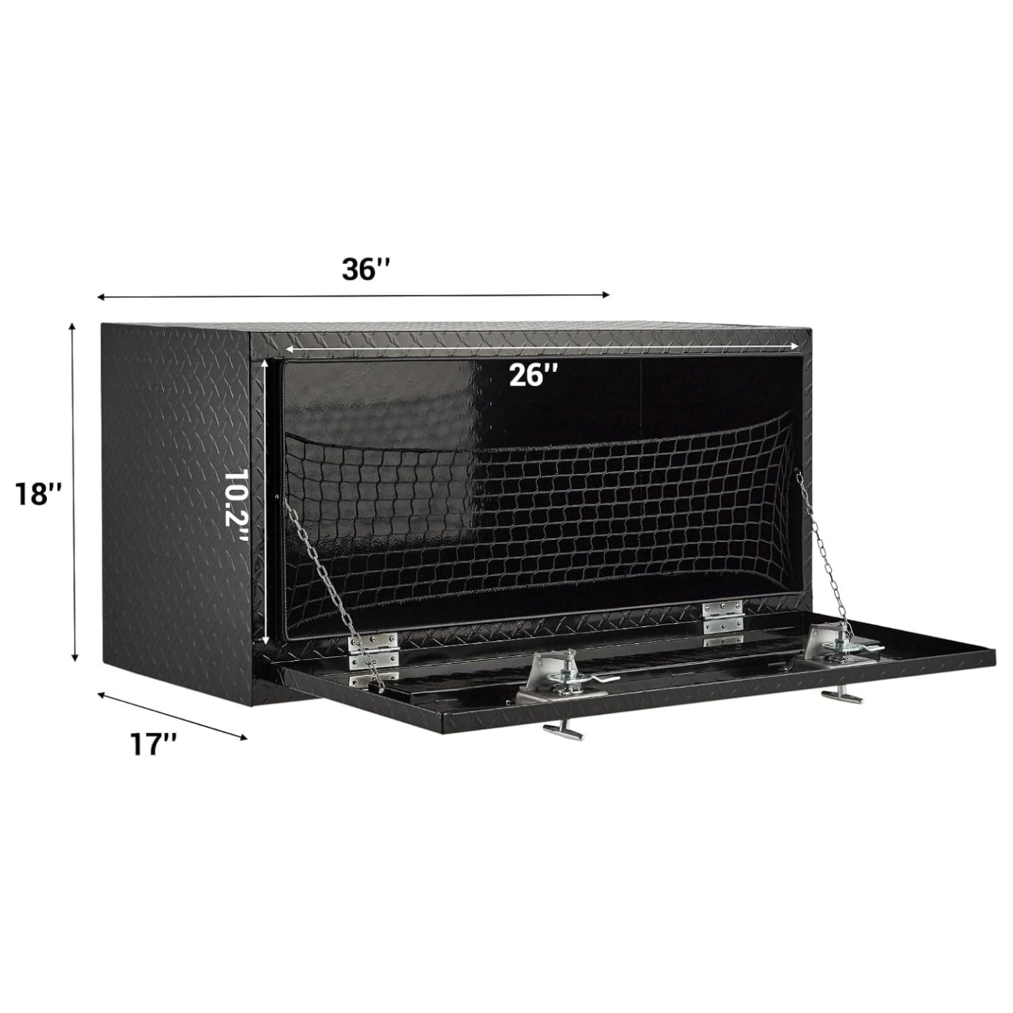 Aluminum Truck Tool Box, Truck Bed Storage Box with Security Lock and Wider Handles, Heavy Duty Waterproof Tool Box Organizer Chest for Pick Up Truck Rv Trailer