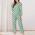 thumbnail image 2 of Rateoe St. Patrick’s day Pattern Womens Pajamas Set Long Sleeve Sleepwear Button Down Nightwear Soft Cotton Pj Lounge Sets-Small, 2 of 7