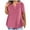 Hot Pink, variant on Buigttklop Plus Size Tunic Tops for Women Women'S V-Neck Blouse Solid Casual Loose Summer Short Sleeve Blouse