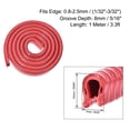 thumbnail image 2 of Uxcell se adapta a bordes de 1/32"-3/32" Bisel de 3.3Ft/1M Sello U con hoja de hierro de plástico rojo, 2 of 5