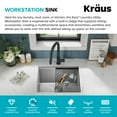thumbnail image 3 of KRAUS Kore 23" Undermount Workstation Single Bowl 16 Gauge Deep Laundry Utility Stainless Steel Kitchen Sink with Accessories, 3 of 7